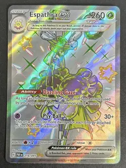 Espathra ex 214/091 Paldean Fates Shiny Ultra Rare Pokemon TCG Card NM - Image 1