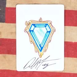 Mox Sapphire Dan Frazier Artist Proof Altered Art Magic Card MTG Signed - Image 1