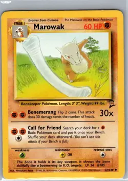 Marowak 52/130 Non Holo Base Set 2 - Pokemon Card - NM - Image 1