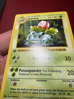 Ivysaur 30/102 Shadowless 1st Edition Base Set Pokemon Card LP - Image 5