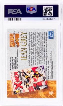 1992 Marvel Masterpieces Jean Grey #46 PSA 8 - Image 2