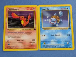 Squirtle 68/82 & Charmander 50/82 Team Rocket Played Unlimited Pokemon TCG Cards - Image 1