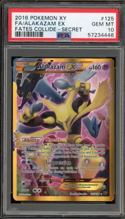 Pokemon Alakazam EX XY Fates Collide Secret Rare Full Art #125 PSA 10 Gem Mint - Image 1