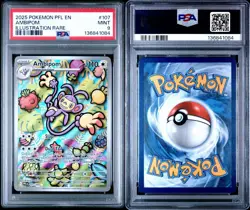 2025 POKEMON PFL EN-PHANTASMAL FLAMES ILLUSTRATION RARE #107 AMBIPOM PSA 9 - Image 3