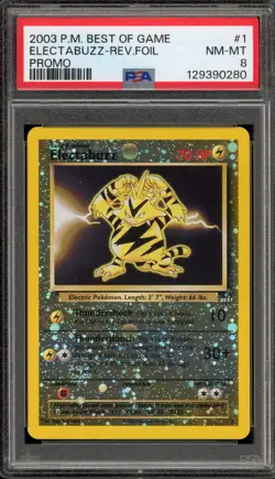 Pokemon Electabuzz Best of Game Reverse Holo Promo #1 PSA 8 - Image 1