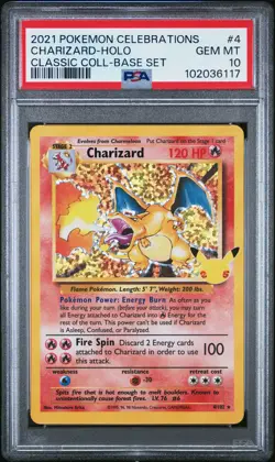 2021 Pokemon Celebrations Charizard-Holo Classic Coll. #4 GEM MT PSA 10 Base Set - Image 1