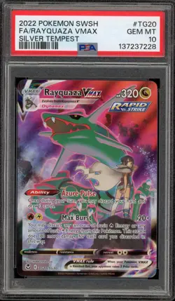 Pokemon Rayquaza VMAX Silver Tempest Trainer Gallery Full Art #TG20 PSA 10 - Image 1