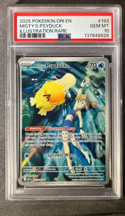 PSA 10 Misty's Psyduck Illustration Rare #193 2025 Pokemon SV Destined Rivals - Image 1