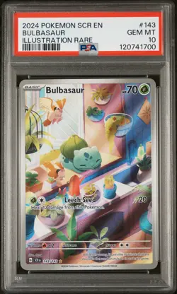 2024 Pokemon Stellar Crown Illustration Rare Bulbasaur PSA 10-Check Description! - Image 1