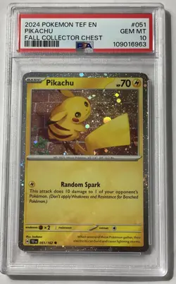 Pokemon TCG PIKACHU COSMOS HOLO BLEED #051 Fall Collectors Chest PSA 10 LOW POP - Image 1