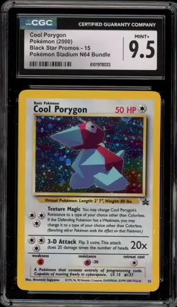 Pokemon Cool Porygon Pokemon Stadium N64 Black Star Holo Promo #15 CGC 9.5 - Image 1