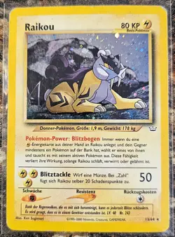 Pokemon 2001 Neo Revelation Raikou 13 Holo MP - Image 1