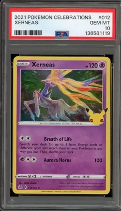 Pokemon Xerneas Celebrations Holo #012 PSA 10 Gem Mint - Image 1