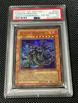 YUGIOH PSA 10 2003 Yamata Dragon LOD-067 Ultra Rare 1st Edition *0865 - Image 1