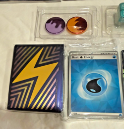 Surging Sparks ETB box book, promo,Energy, coins, sleeves, Dice ONLY! No Cards! - Image 3