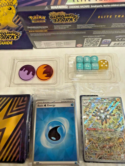 Surging Sparks ETB box book, promo,Energy, coins, sleeves, Dice ONLY! No Cards! - Image 4