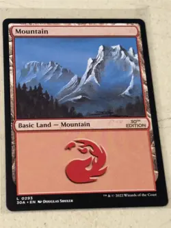 mtg Mountain, 30th Anniversary edition black lotus card back, unplayed - Image 1