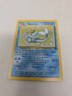 Pokemon Card Vaporeon 12/64 Holo Rare Jungle Set WOTC Light Play - Image 1