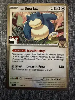 Hop's Snorlax Play! Stamp Cosmos HOLO Prize Pack Series 8 Promo Pokemon Card NM - Image 1