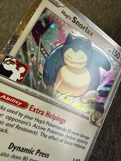 Hop's Snorlax Play! Stamp Cosmos HOLO Prize Pack Series 8 Promo Pokemon Card NM - Image 3