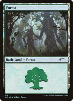 Forest (Tree Hugging) (572) [Secret Lair Drop Promos] MTG Near Mint Foil - Image 1