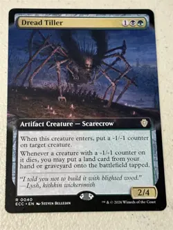 mtg borderless Dread Tiller, creature, Lorwyn Eclipsed Commander, unplayed - Image 1