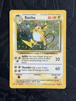 Pokemon TCG Raichu Base Set 14/102 Holo Rare (English) - LP - Image 4