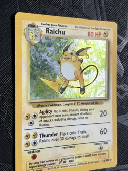 Pokemon TCG Raichu Base Set 14/102 Holo Rare (English) - LP - Image 5