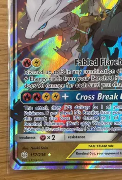 Reshiram & Zekrom GX Tag Team 157/236 Pokemon TCG Cosmic Eclipse English NM - Image 4
