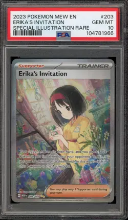 Pokemon Erika's Invitation 151 MEW EN Special Illustration Rare #203 PSA 10 - Image 1