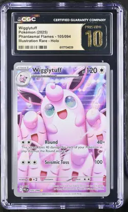 2025 Pokemon Wigglytuff Phantasmal Flames 105/094 IR CGC PRISTINE 10 - Image 1