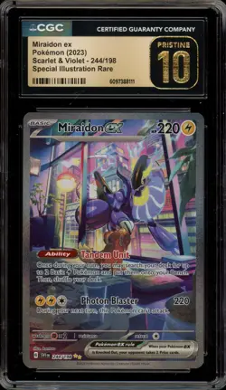 Pokemon Miraidon ex Scarlet & Violet SIR #244 CGC 10 Pristine - Image 1