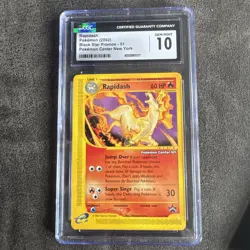 Rapidash CGC 10 GEM MINT - 2002 Black Star Promo #51 Pokemon Center New York - Image 1