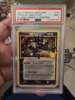 Pokemon TCG Celebrations Greninja #144 PSA 9 MINT Black Star Promo - Image 1