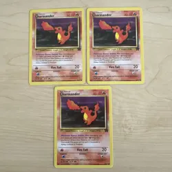 Lot of 3 Vintage 2000 Pokemon Team Rocket - Charmander 50/82 - Image 1