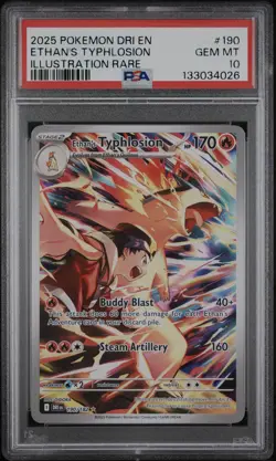 Pokemon 2025 Ethans Typhlosion 190/182 Illustration Rare GEM MINT PSA 10 - Image 1