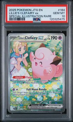 Pokemon 2025 Lillie's Clefairy ex 184/159 Sv09: Journey Together Holo SIR PSA 10 - Image 1