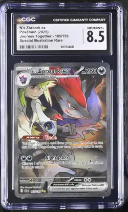 2025 Pokemon N's Zoroark ex Journey Together 185/159 SIR CGC NM/MINT+ 8.5 - Image 1
