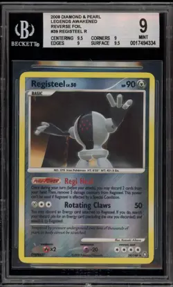 Pokemon Registeel Legends Awakened Reverse Holo Rare #39 BGS 9 Mint - Image 1
