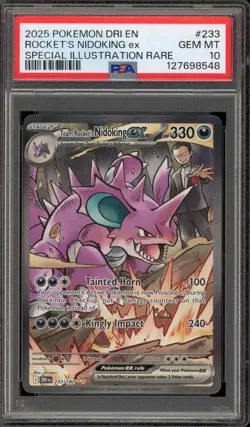 Pokemon Team Rocket's Nidoking ex Destined Rivals SIR #233 PSA 10 Gem Mint - Image 1