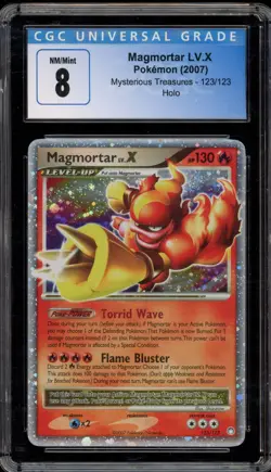 Pokemon Magmortar Lv.X Mysterious Treasures Holo Ultra Rare #123 CGC 8 - Image 1