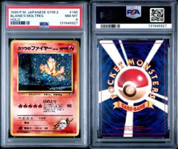 1999 Pokemon Japanese Gym 2 Blaine’s Moltres Holo PSA 8 NM-MT #146 SWIRL 🍭 - Image 3