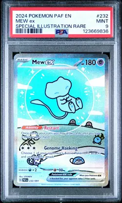 2024 Pokemon Paldean Fates Mew Ex #232 MINT PSA 9 Special Illustration Rare - Image 1