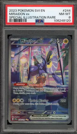 Pokemon Miraidon ex Scarlet & Violet Special Illustration Rare #244 PSA 8 - Image 1