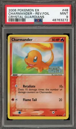 Pokemon Charmander EX Crystal Guardians Reverse Holo #48 PSA 9 Mint - Image 1