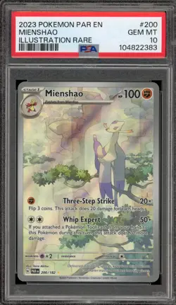 Pokemon Mienshao Paradox Rift Illustration Rare #200 PSA 10 Gem Mint - Image 1