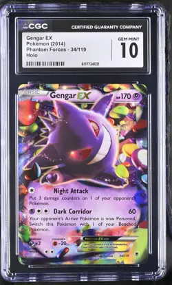 2014 Pokemon Gengar EX Phantom Forces 34/119 CGC GEM MINT 10 - Image 1