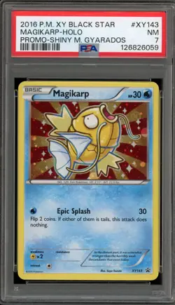 Pokemon Magikarp Shiny M. Gyarados Black Star Holo Promo XY143 PSA 7 - Image 1