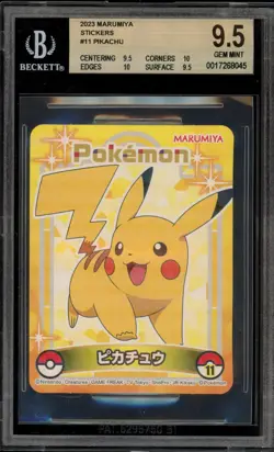 Pokemon Pikachu Marumiya Stickers #11 BGS 9.5 - Image 1