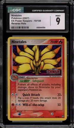 Pokemon Ninetales EX Power Keepers Reverse Holo Rare #19 CGC 9 Mint - Image 1